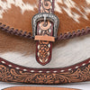 ADBG1806 American Darling Hand Tooled Floral & Cowhide Small Cross Body Bag