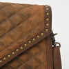 ADBGM771 American Darling Quilted Leather Crossbody Bag with Studded V-Flap