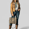 ADBGM775 American Darling Handcrafted Quilted Leather Tote Bag with Riveted Accents