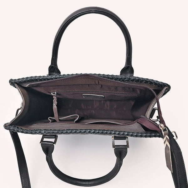 ADBGM775 American Darling Handcrafted Quilted Leather Tote Bag with Riveted Accents