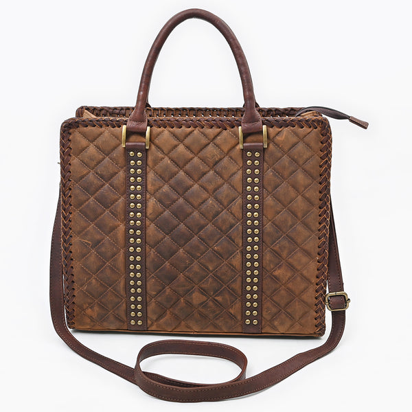 ADBGM777 American Darling Quilted Leather Studded Tote Bag with Crossbody Strap