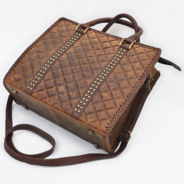 ADBGM777 American Darling Quilted Leather Studded Tote Bag with Crossbody Strap