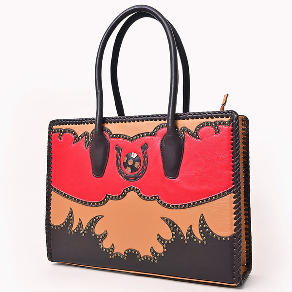 ADBGM780 American Darling Handcrafted Rivetted Leather Tote Bag with Braided Accents