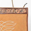 ADBGA869 American Darling Hand Tooled Floral Leather Tote Bag with Boot Stitched Detail