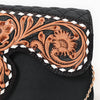 ADBGA873 American Darling Hand Tooled Floral Carved Quilted Leather Cross body Bag