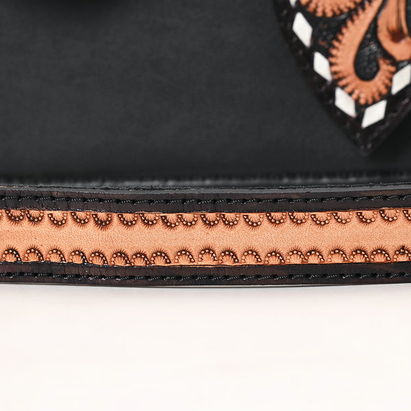 ADBGA873 American Darling Hand Tooled Floral Carved Quilted Leather Cross body Bag