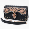 ADBGA874 American Darling Hair-On Cowhide Tooled Fringe Leather Cross body Bag