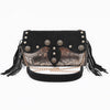 ADBGA875 American Darling Western Suede Leather Cross body Bag with Concho and Fringes