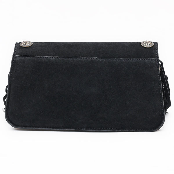 ADBGA875 American Darling Western Suede Leather Cross body Bag with Concho and Fringes