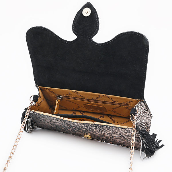 ADBGA875 American Darling Western Suede Leather Cross body Bag with Concho and Fringes