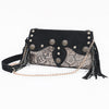 ADBGA875 American Darling Western Suede Leather Cross body Bag with Concho and Fringes