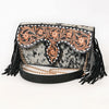 ADBGA876 American Darling Hand Tooled Hair-On Cowhide Western Cross body Bag