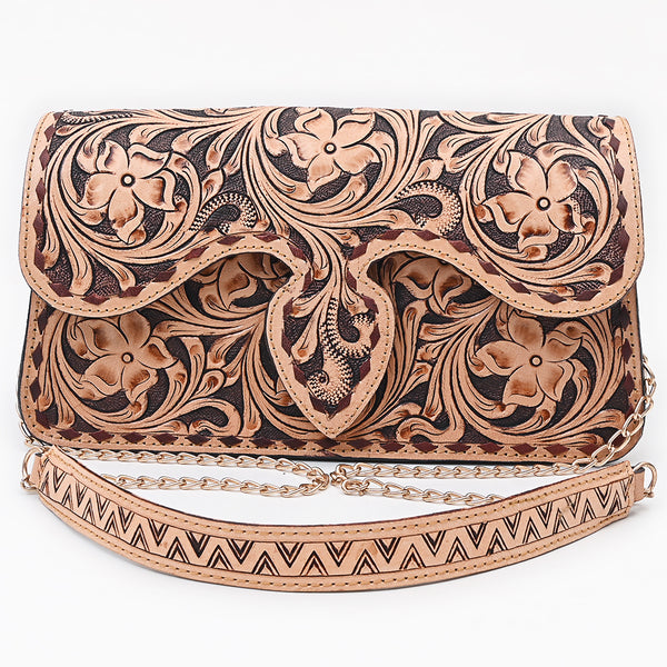 ADBGA877 American Darling Hand Tooled Floral Carved Genuine Leather Cross body Bag