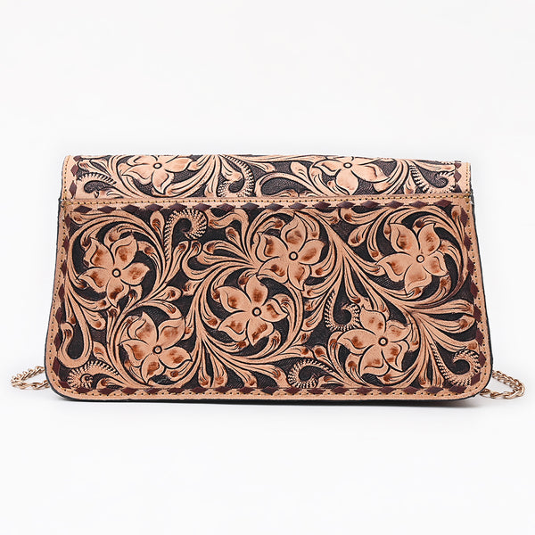 ADBGA877 American Darling Hand Tooled Floral Carved Genuine Leather Cross body Bag