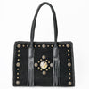 ADBGA878 American Darling Braided Suede Leather Tote Bag with Western Fringes