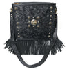 ADBGA881 American Darling Hand Tooled Fringed Genuine Leather Cross body Bag