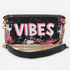 NMBGM219 Never Mind Graffiti Leather Wallet on Chain Crossbody Bag