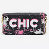 NMBGM219 Never Mind Graffiti Leather Wallet on Chain Crossbody Bag