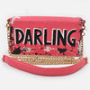 NMBGM219 Never Mind Graffiti Leather Wallet on Chain Crossbody Bag