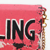 NMBGM219 Never Mind Graffiti Leather Wallet on Chain Crossbody Bag