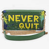NMBGM219 Never Mind Graffiti Leather Wallet on Chain Crossbody Bag
