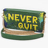 NMBGM219 Never Mind Graffiti Leather Wallet on Chain Crossbody Bag