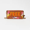 NMBGM219 Never Mind Graffiti Leather Wallet on Chain Crossbody Bag