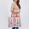 ADBGA882 American Darling Embroidered Braided Genuine Leather Western Tote Bag