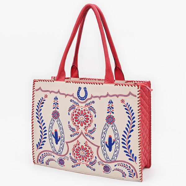 ADBGA882 American Darling Embroidered Braided Genuine Leather Western Tote Bag