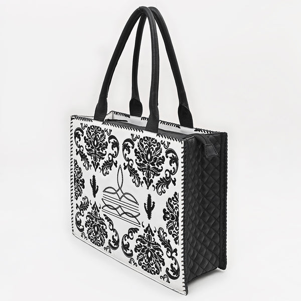 ADBGA884 American Darling Quilted Embroidered Genuine Leather Western Tote Bag