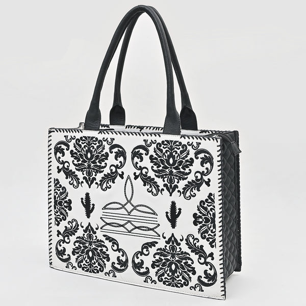 ADBGA884 American Darling Quilted Embroidered Genuine Leather Western Tote Bag