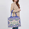 ADBGA885 American Darling Western Embroidered Leather Tote Bag - Blue Accents & Handcrafted Detail
