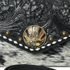 ADBGA886 American Darling Hand Tooled Floral Cross body Bag with Hair-On Cowhide & Fringes