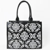ADBGAX101 American Darling Western Embroidered Leather Tote Bag with Braided Accents