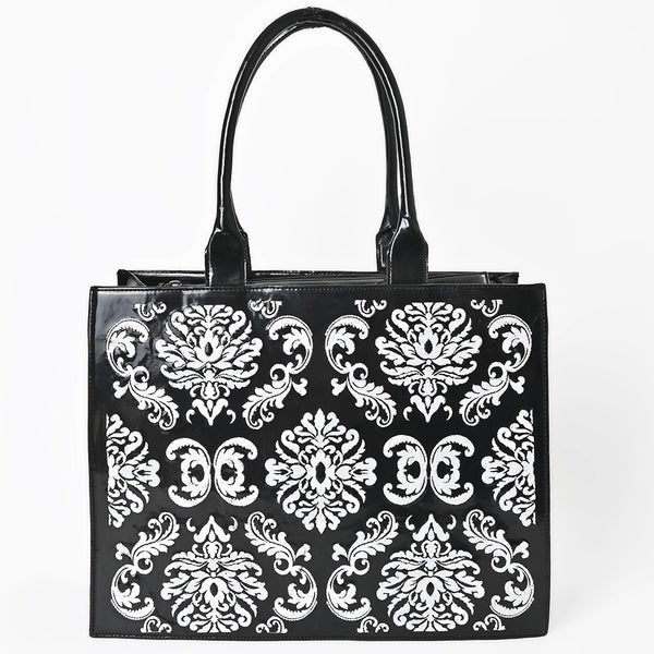 ADBGAX101 American Darling Western Embroidered Leather Tote Bag with Braided Accents