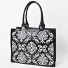 ADBGAX101 American Darling Western Embroidered Leather Tote Bag with Braided Accents