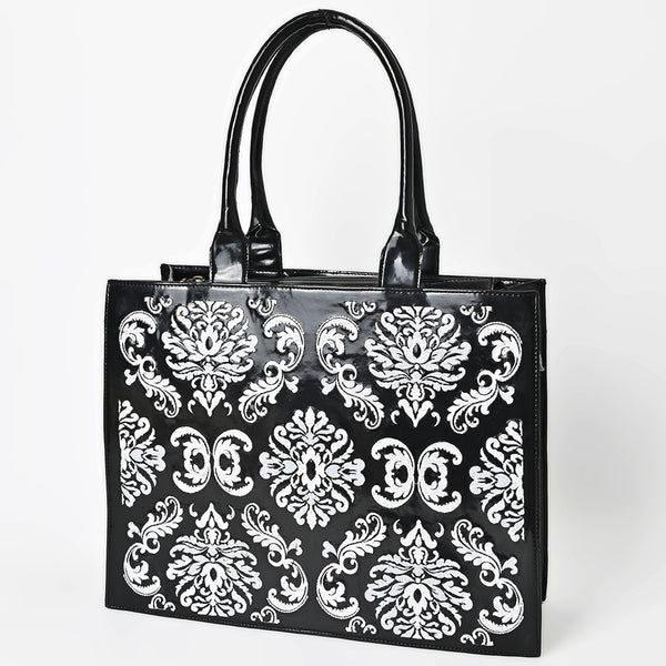 ADBGAX101 American Darling Western Embroidered Leather Tote Bag with Braided Accents