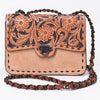 ADBG1808 American Darling Hand Tooled Floral & Genuine Suede Leather Western Cross Body Bag