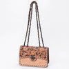 ADBG1808 American Darling Hand Tooled Floral & Genuine Suede Leather Western Cross Body Bag