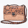 ADBG1808 American Darling Hand Tooled Floral & Genuine Suede Leather Western Cross Body Bag