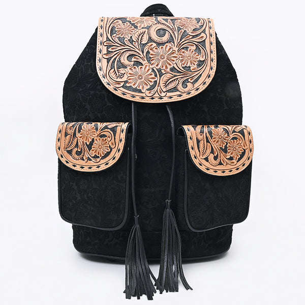 ADBG1809 American Darling Hand Tooled Floral Carved Leather Western Backpack Bag