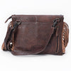 ADBG1810 American Darling Hand Woven Saddle Blanket & Fringed Leather Western Cross body Bag