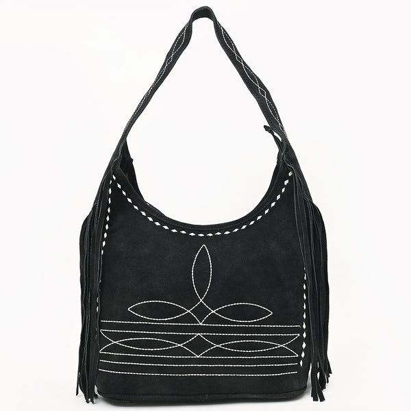ADBG1812 American Darling Boot Stitched Genuine Suede Leather Western Hobo Bag