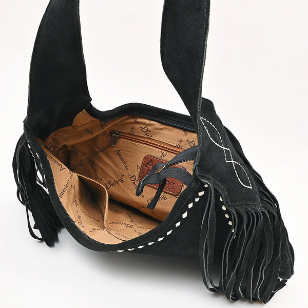 ADBG1812 American Darling Boot Stitched Genuine Suede Leather Western Hobo Bag