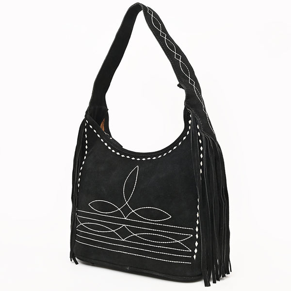 ADBG1812 American Darling Boot Stitched Genuine Suede Leather Western Hobo Bag