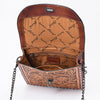 ADBG1815 American Darling Hand Tooled Floral Carved Leather Western Cross body Bag