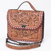 ADBG1815 American Darling Hand Tooled Floral Carved Leather Western Cross body Bag