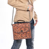 ADBG1816 American Darling Hand Tooled Floral Carved Leather Western Cross body Bag with Chain Strap