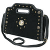 ADBGA904 American Darling Western Suede Leather Clutch Bag with Braided Trim & Concho Accents