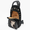 ADBGA908 American Darling Western Sling Bag - Hand Tooled Floral Leather & Hair-on Cowhide